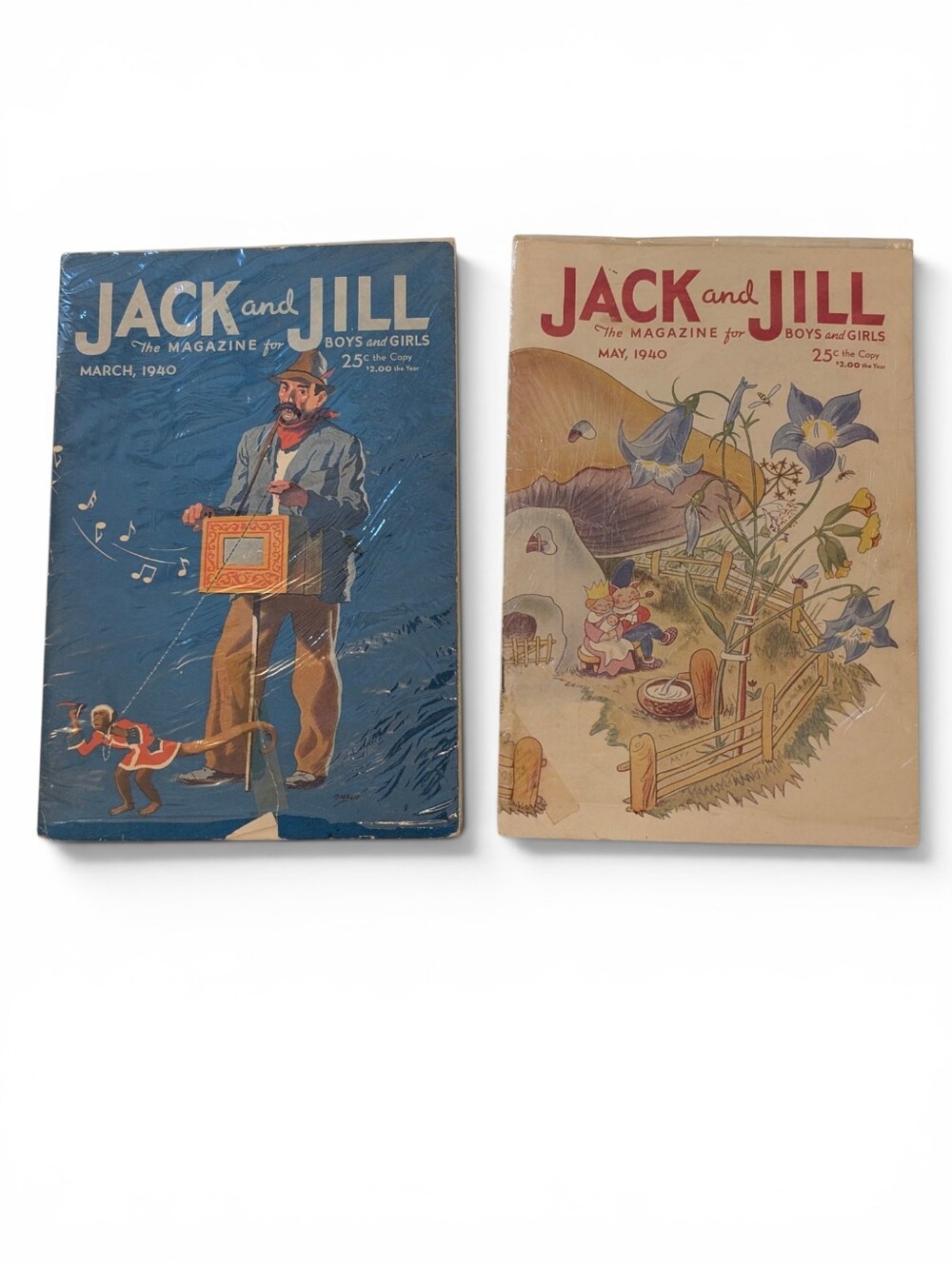 VINTAGE Jack&Jill 1940 Magazine Pair Childrens Rare Collectables